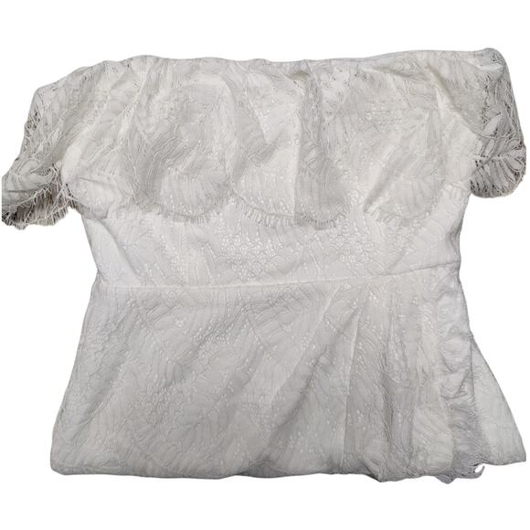 Lulus Olia White Lace Strapless Tulip Mini Dress, Small - Picture 6 of 6